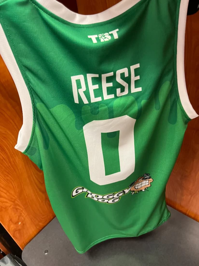 Bleed Green jersey back, name and number