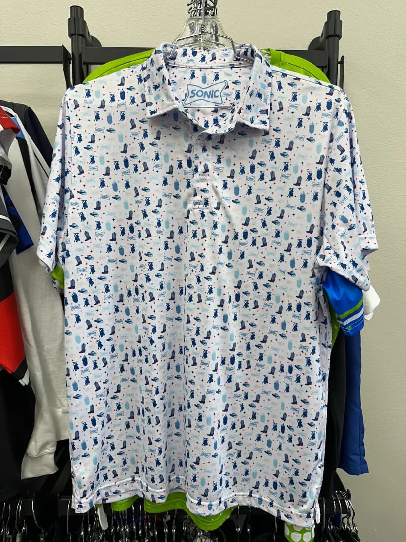 Sonic all-over pattern sublimated polo