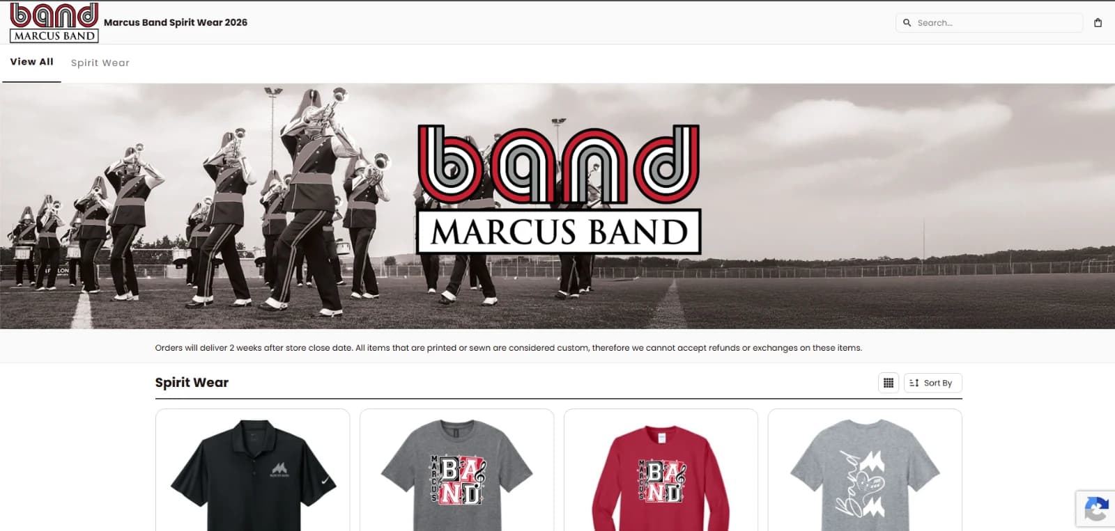 Marcus Band Spirit Wear 2026 store
