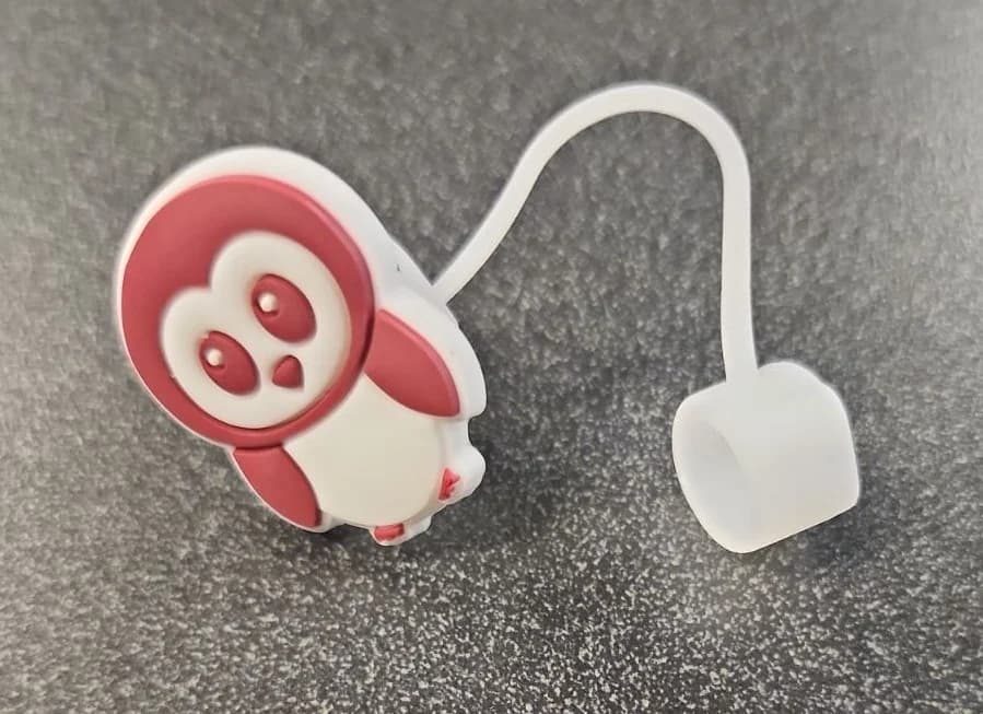 Custom silicone straw-cover charm