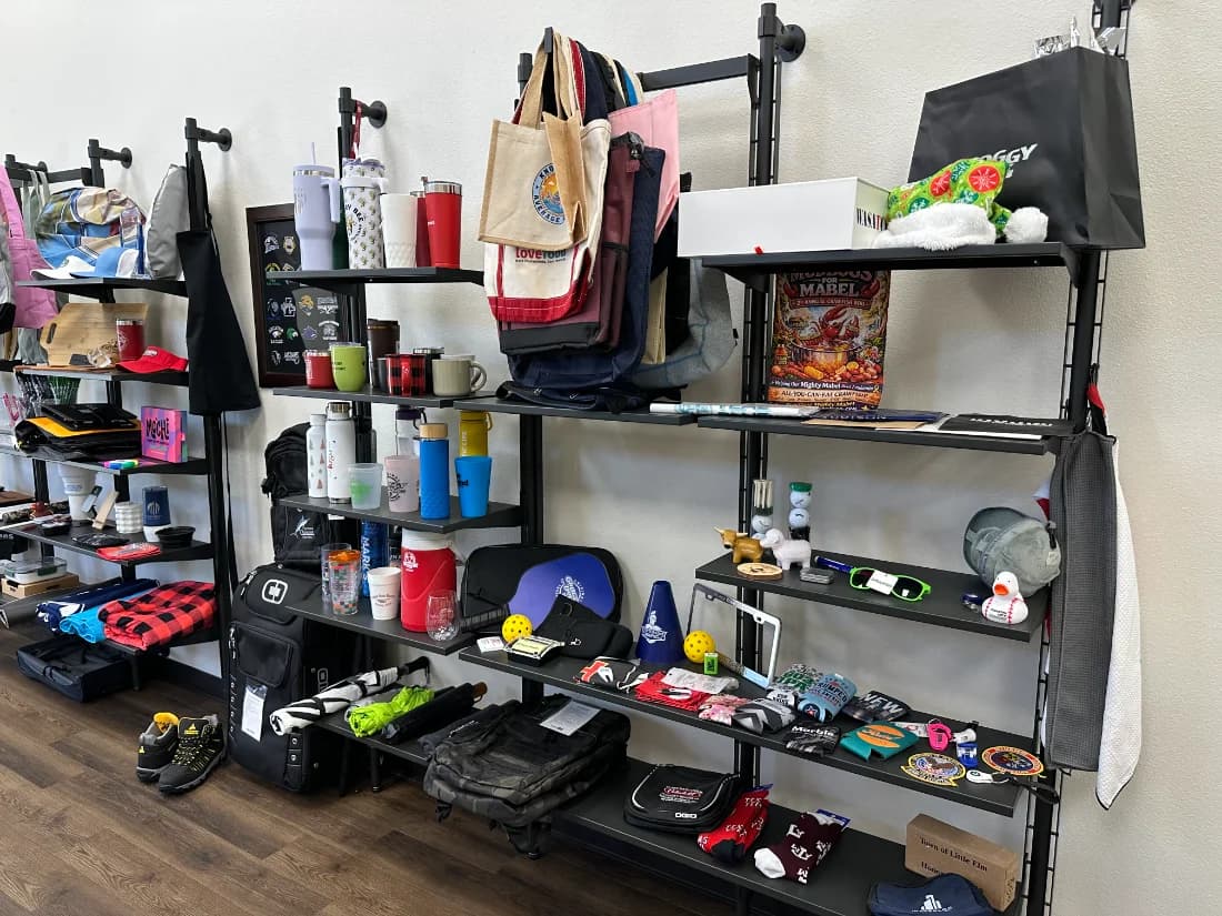 Promotional products showroom wall